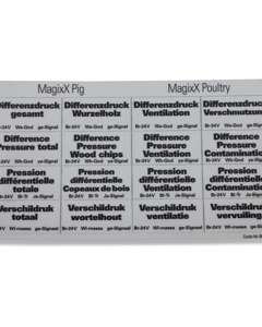 Aufkleber D/E/F/NL, für Differenzdruckdose